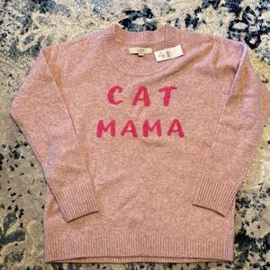 LOFT Pink 'Cat Mama' Sweater NWT size Small
